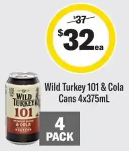 Liquorland Wild Turkey 101 & Cola offer