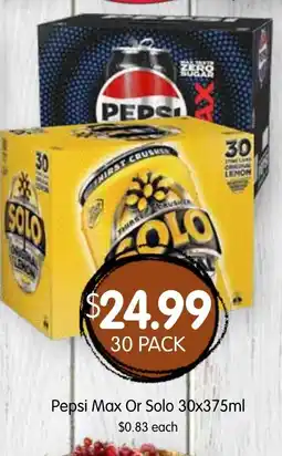 Spudshed Pepsi Max Or Solo offer