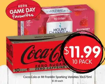 Spudshed Coca-Cola Zero Sugar offer