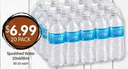 Spudshed Spudshed Water offer