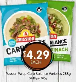 Spudshed Mission Wrap Carb Balance Varieties offer