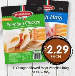 Spudshed D'Orsogna Shaved Meat Varieties offer