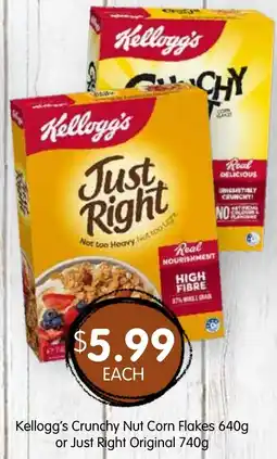 Spudshed Kellogg's Crunchy Nut Corn Flakes offer