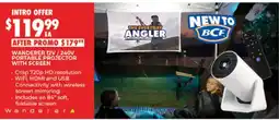 BCF Wanderer 12V / 240V Portable Projector with Screen offer