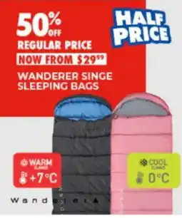 BCF Wanderer Single Sleeping Bags offer