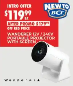 BCF Wanderer portable projector with screen offer