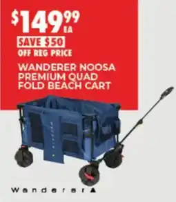BCF Wanderer Noosa Premium Quad Fold Beach Cart offer