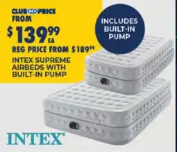 BCF Intex Supreme Airbeds with Built-in Pump offer