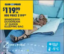BCF Wanderer Duodream -5° Queen Sleeping Bag offer