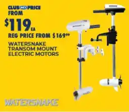 BCF Watersnake transom mount electric motors offer