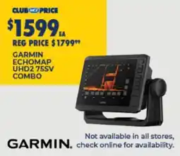 BCF Garmin Echomap UHD2 75SV Combo offer