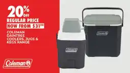 BCF Coleman Daintree Coolers, Jugs & Kegs Range offer