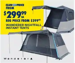 BCF Wanderer Nightfall Instant Tents offer