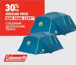 BCF Coleman Quickdome Tents offer