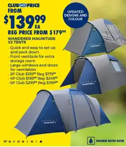 BCF Wanderer Magnitude V2 Tents offer