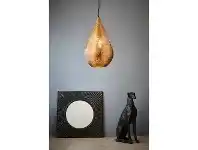 LivingStyles Orion Perforated Metal Pendant Light, Teardrop, Medium, Brass offer
