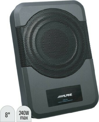 Autobarn Alpine 8” Compact Hideaway Subwoofer with Built-In Amplifier offer