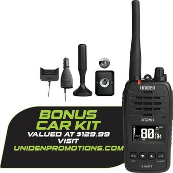 Autobarn Uniden 5W 80CH Smart UHF Handheld CB Radio offer