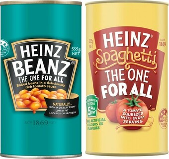 IGA Heinz Baked Beanz 555g or Spaghetti 535g Selected Varieties offer