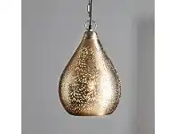LivingStyles Orion Perforated Metal Pendant Light, Teardrop, Small, Nickel offer