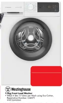 The Good Guys Westinghouse 7.5kg Front Load Washer offer