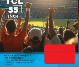 The Good Guys TCL 55" P7LS QLED Google TV with Gemini 2026 offer