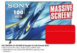 The Good Guys Sony 100" BRAVIA 3 II 4K HDR AI Google TV with Gemini 2026 offer