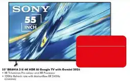 The Good Guys Sony 55" Bravia 3 II 4K HDR AI Google TV with Gemini 2026 offer