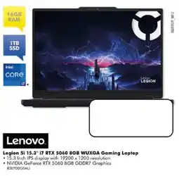 The Good Guys Lenovo Legion 5i 15.3" i7 RTX 5060 8GB WUXGA Gaming Laptop offer
