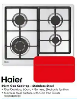 The Good Guys Haier 60cm Gas Cooktop - Stainless Steel offer
