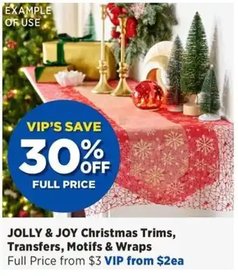 Jolly & Joy Christmas Trims, Transfers, Motifs & Wraps