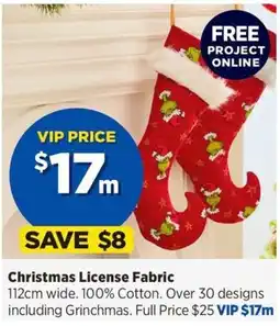 Spotlight Christmas License Fabric offer