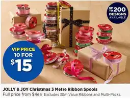 Spotlight Jolly & Joy Christmas 3 Metre Ribbon Spools offer
