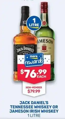 Bottlemart Jack Daniel's Tennessee Whiskey or Jameson Irish Whiskey offer