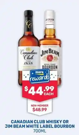 Bottlemart Canadian Club Whisky or Jim Beam White Label Bourbon offer