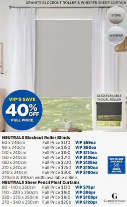 Spotlight Neutrals Blockout Roller Blinds offer