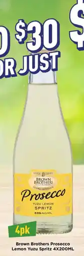 Liquor Legends Brown Brothers Prosecco Lemon Yuzu Spritz offer