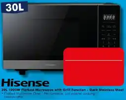 The Good Guys Hisense 30L 1000W Flatbed Microwave with Grill Function - Dark Stainless Steel offer
