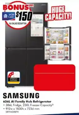 The Good Guys Samsung 636L AI Family Hub Refrigerator offer