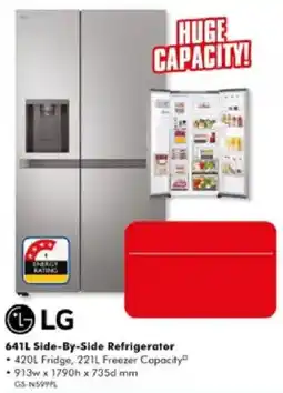 The Good Guys LG 641L Side-By-Side Refrigerator offer