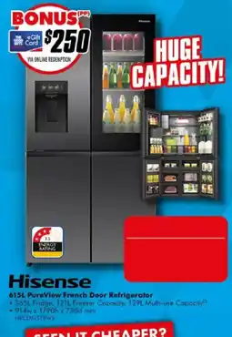 The Good Guys Hisense 615L PureView French Door Refrigerator offer