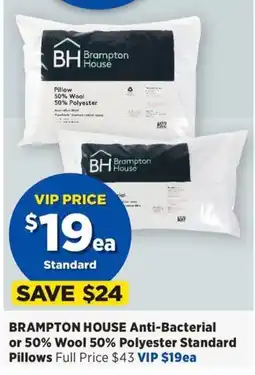 Spotlight Brampton House Anti-Bacterial or 50% Wool 50% Polyester Standard Pillows offer