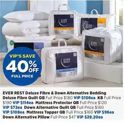 Spotlight Ever Rest Deluxe Fibre & Down Alternative Bedding offer