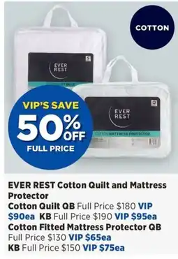Spotlight Ever Rest Cotton Quilt and Mattress Protector offer
