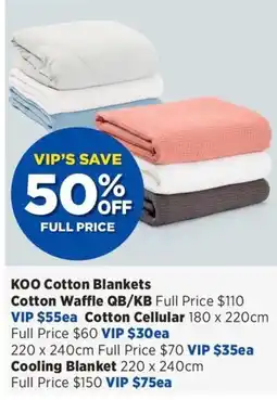 Spotlight KOO Cotton Blankets offer