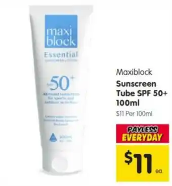 Maxiblock Sunscreen Tube SPF 50+
