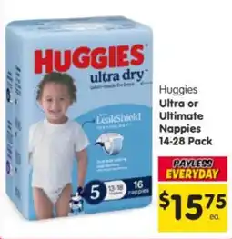 Spar Huggies ultra dry nappies offer