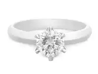 Bevilles Jewellery Facets of Love Solitaire Ring with 0.30ct Diamond in 18 White Gold - M offer