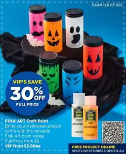 Spotlight Folk Art Craft Paint offer