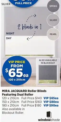 Spotlight Mira Jacquard Roller Blinds offer